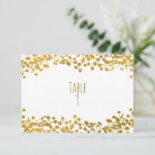 Goudkleurige Baby's Breath Witte Elegante Tafel Nu Kaart (Staand voorkant)