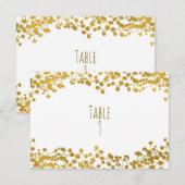 Goudkleurige Baby's Breath Witte Elegante Tafel Nu Kaart (Voorkant / Achterkant)