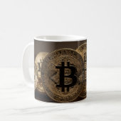 Goudkleurige BitCoin Koffiemok (Voorkant links)