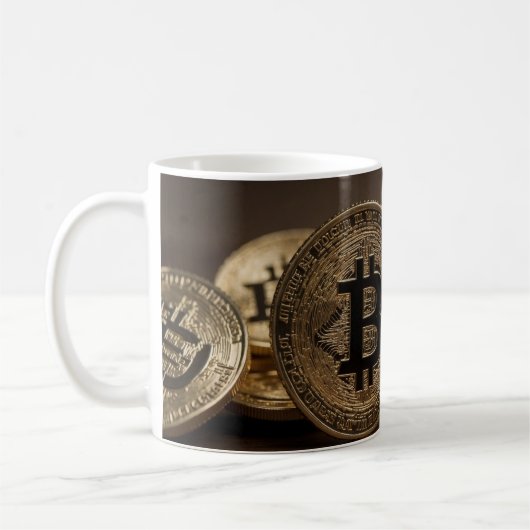 Goudkleurige BitCoin Koffiemok (Links)