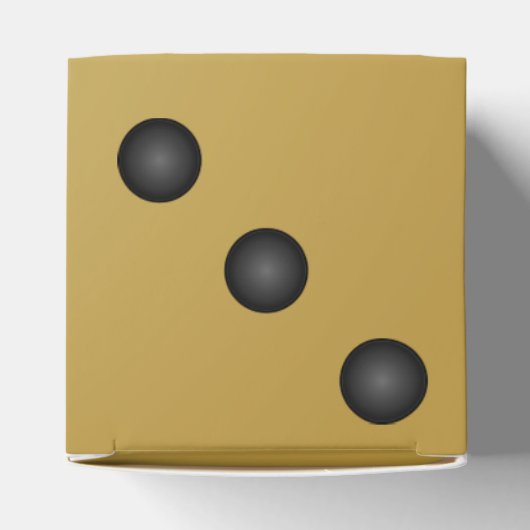 Goudkleurige dobbelstenen of matrijzen bedankdoosjes (Bovenkant)