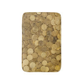 Goudkleurige euromunten badmat (Voorkant Verticaal)