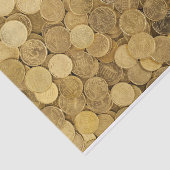 Goudkleurige euromunten tissuepapier (Detail)