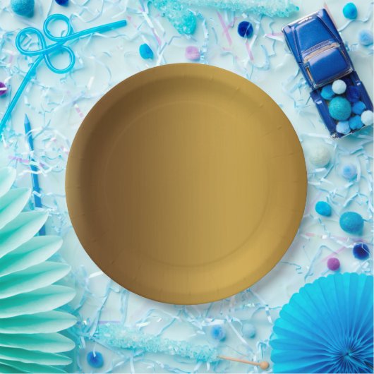 Goudkleurige, geborstelde gouden kleur papieren bordje (Feest)