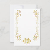 Goudkleurige klokken ontwerp bruiloft kaart (Achterkant)