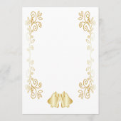 Goudkleurige klokken ontwerp bruiloft programmakaart (Achterkant)