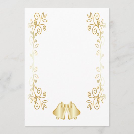 Goudkleurige klokken ontwerp bruiloft programmakaart (Achterkant)