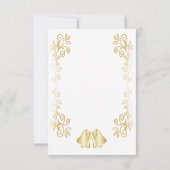 Goudkleurige klokken ontwerp bruiloft RSVP kaartje (Achterkant)
