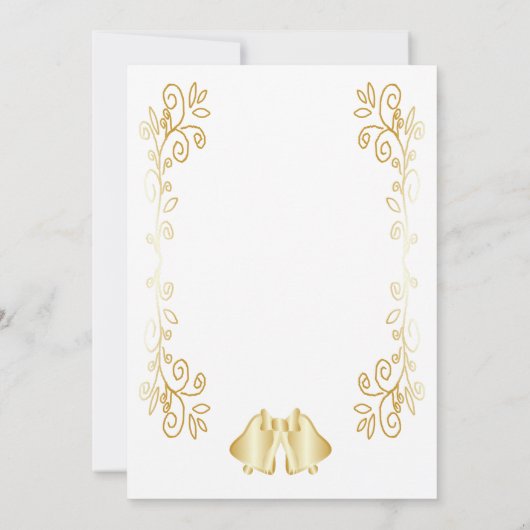 Goudkleurige klokken ontwerp bruiloft save the date (Achterkant)