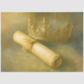 Goudkleurige kroon decoupage perkamentrol tissuepapier (Voorkant)