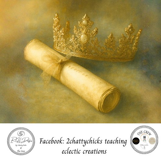 Goudkleurige kroon decoupage perkamentrol tissuepapier