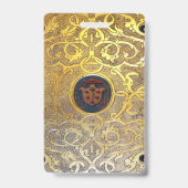 Goudkleurige krullen vallend badge (Achterkant)