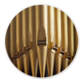 Goudkleurige orgelpijpen keramische trekkracht knop