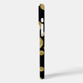 goudkleurige polka-stippen op zwart Case-Mate iPhone case (Achterkant / Links)