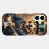 Goudkleurige retriever die gitaar speelt op het po Case-Mate iPhone case (Achterkant (horizontaal))