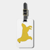 goudkleurige retriever kleur silhouet bagagelabel (Voorkant verticaal)