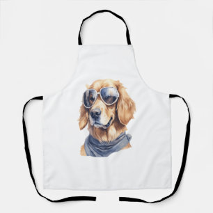 Goudkleurige Retriever met zonnebril Schort