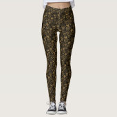Goudkleurige suikerschedels van de Dag van de Dode Leggings (Voorkant)