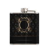 Goudkleurige vintage lijst met krullen heupfles (Achterkant)