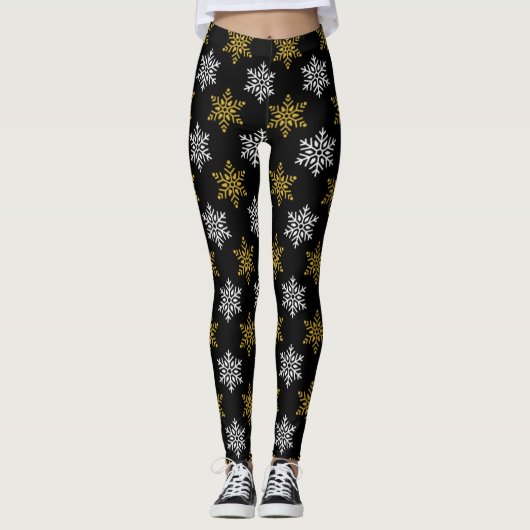 goudkleurige vlok leggings (Voorkant)