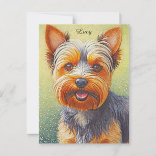 Goudkleurige Yorkshire Terrier Stralende Hond Port Briefkaart