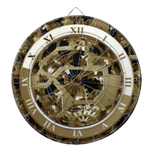 Goudklokken en tandwielen Steampunk Mechanische Gi Dartbord