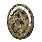 Goudklokken en tandwielen Steampunk Mechanische Gi Dartbord (Voorkant Rechts)