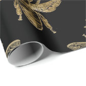 Goudkoningin bijen op zwart cadeaupapier (Rol Hoek)