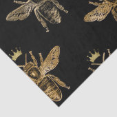 Goudkoningin bijen op zwarte lospagina tissuepapier (Detail)