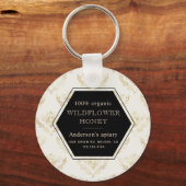  goudkoningin bijenmonogram apiaire sleutelhanger (Voorkant)