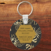  goudkoningin bijenmonogram bijenhoofd sleutelhanger (Voorkant)