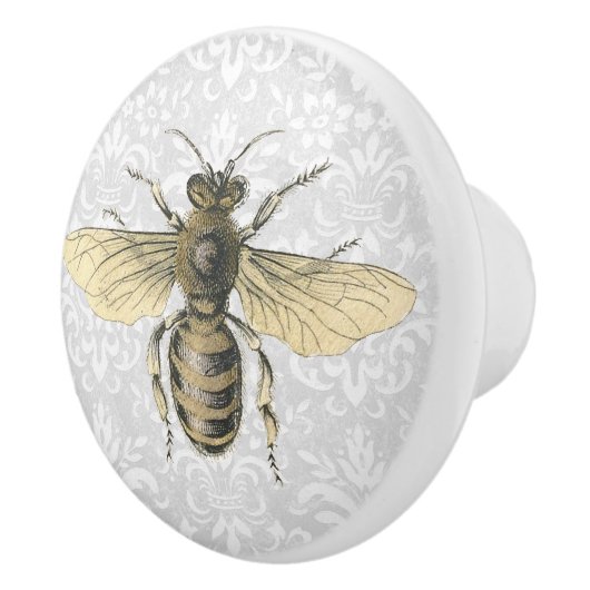  goudkoningin, lichtblauwe Filigree Keramische Knop (Rechts)