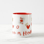 Goudkoninginnen van hartenspeelkaartjes koffie tweekleurige koffiemok (Center)