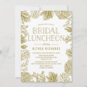 Goudkoralen Lijst Beach Bridal Luncheon Kaart (Voorkant)