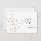 Goudkorrelige Floral op White w Meal RSVP 2 (Voorkant)