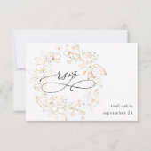 Goudkorrelige Floral op witte korrels RSVP 3 (Voorkant)