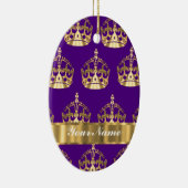 Goudkronen op paars keramisch ornament (Rechts)