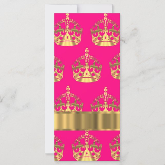 Goudkronen op roze warme roze (Voorkant)