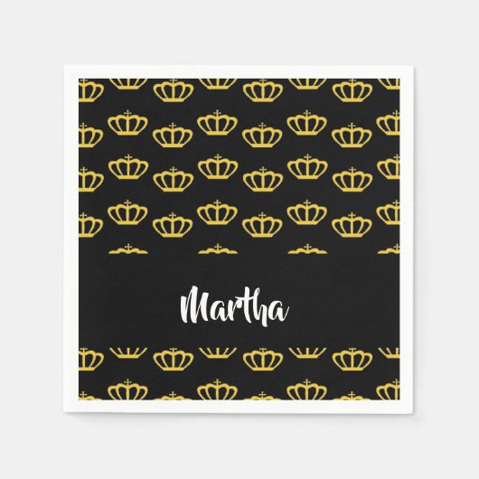 Goudkronen op zwart servet (Voorkant)
