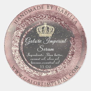 Goudkroon Grijze lichaamstaal Cosmetica Princess Ronde Sticker