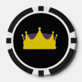 Goudkroon op zwart poker chips (Voorkant)