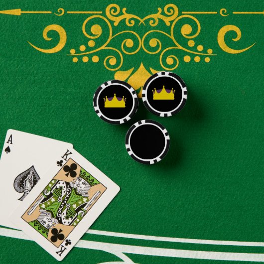 Goudkroon op zwart poker chips (Pokertafel (Stack))
