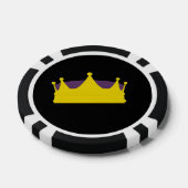 Goudkroon op zwart poker chips (Enkel)