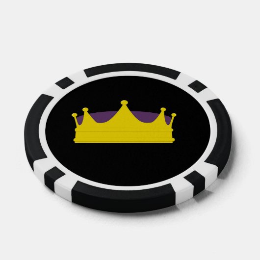 Goudkroon op zwart poker chips (Enkel)