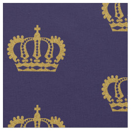 Goudkroon. Vintage. Blauw Stof