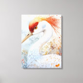 Goudkroonkraan Elegantie – Speelse Vogelkunst Canvas Afdruk (Voorkant)