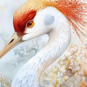 Goudkroonkraan Elegantie – Speelse Vogelkunst Canvas Afdruk