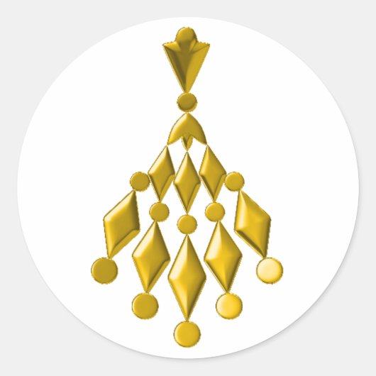 Goudkroonluchter Ronde Sticker (Voorkant)