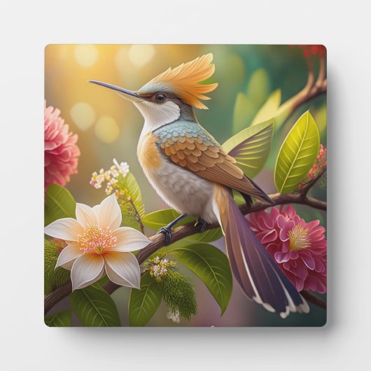 Goudkruin Honingeter Fantasie Vogel Fotoplaat (Voorkant)
