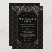 goudkunst Deco Fleur-de-lis Nieuwjaar Kaart (Voorkant / Achterkant)